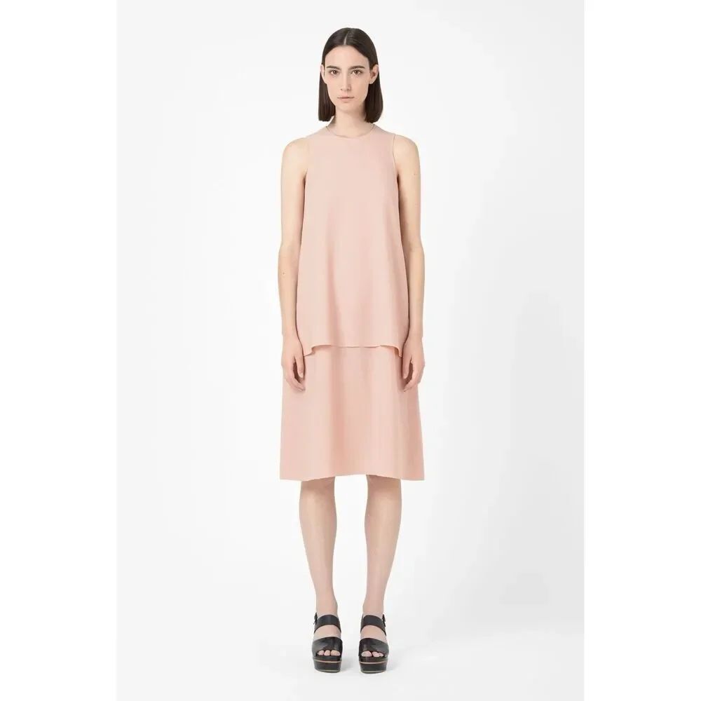Cos Double Layer Crep Pink Sz 10 Dress